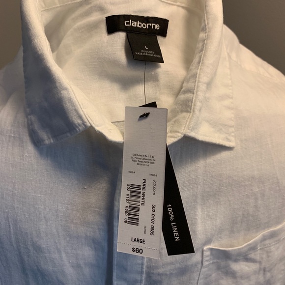 White Linen Button Down - Large - Picture 2 of 2